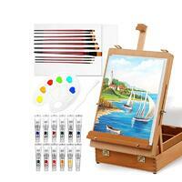 Без бренда «Набор подарочный «Две картинки» 27 предметов: этюдник 35 см из бука, краски акрил 12x12 мл, 2 холста 22x30 на мдф, 10 кистей, мастихин, палитра» в Туле в интернет-магазине Без бренда «Набор подарочный «Две картинки» 27 предметов: этюдник 35 см из бука, краски акрил 12x12 мл, 2 холста 22x30 на мдф, 10 кистей, мастихин, палитра» в Туле