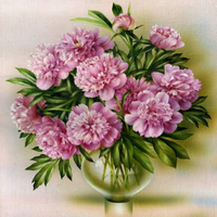 Без бренда «Пионы в круглой прозрачной вазе (20шт)» в Туле