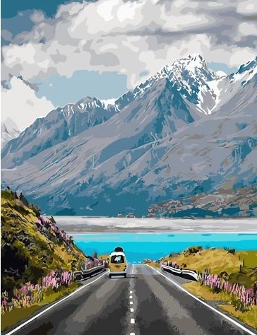 Картина по номерам 40x50 Путешествие на автомобиле в Исландию