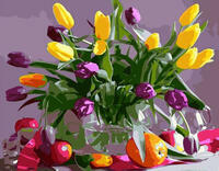 Без бренда «Разноцветные тюльпаны в прозрачной вазе» в Туле в интернет-магазине  Без бренда «Разноцветные тюльпаны в прозрачной вазе» в Туле