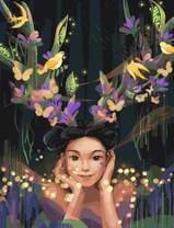 Без бренда «Темноглазая девчонка с цветами и птицами в волосах» в Туле в интернет-магазине  Без бренда «Темноглазая девчонка с цветами и птицами в волосах» в Туле