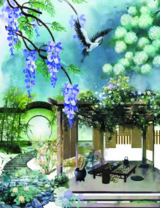 Без бренда «Сад с беседкой, цветами и птицей» в Туле в интернет-магазине  Без бренда «Сад с беседкой, цветами и птицей» в Туле