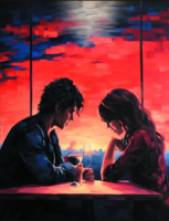 Без бренда «Влюблённая пара в кафе на закате солнца» в Туле