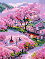 Деревушка в цветущей сакуре